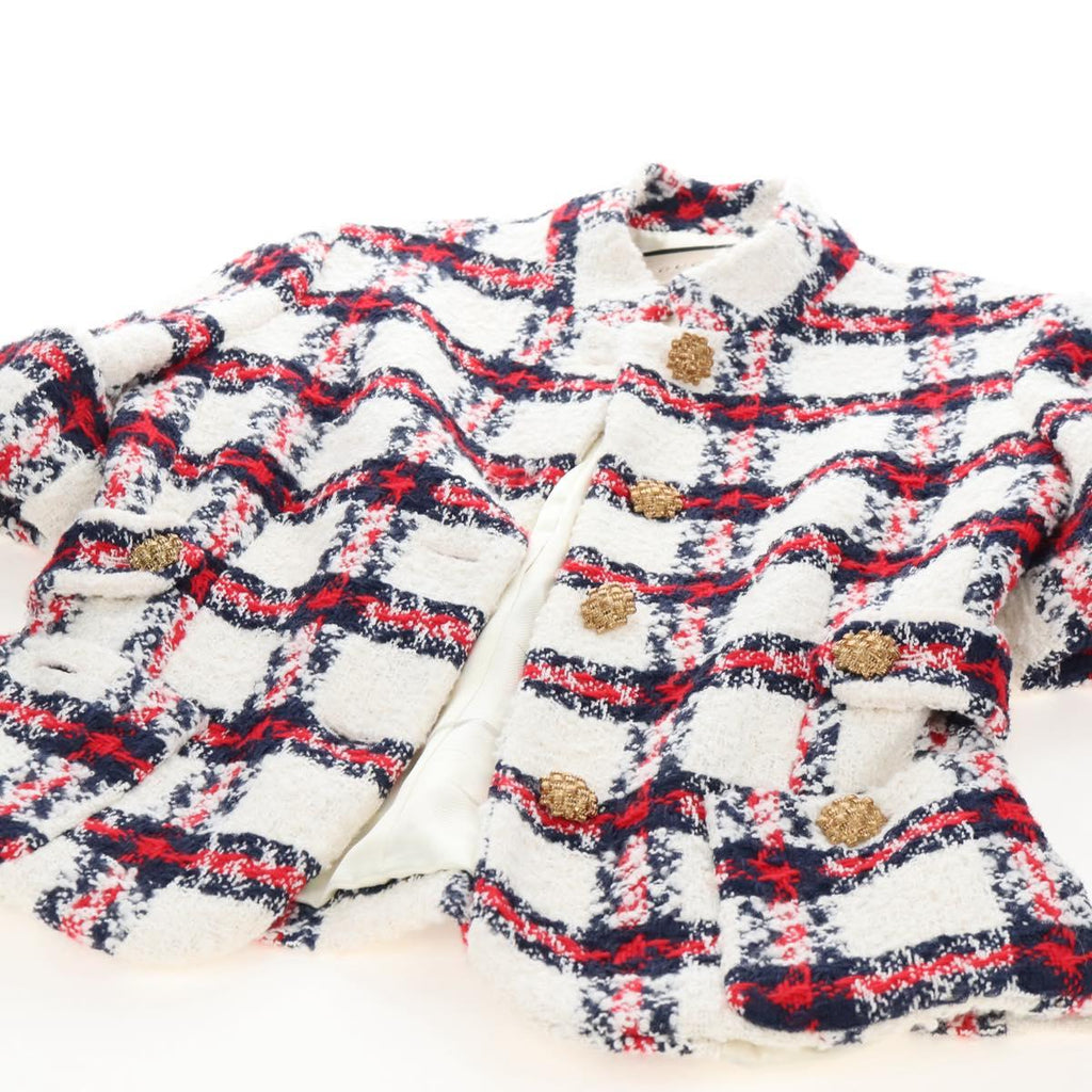 GUCCI Jacket Tweed 38 White Auth 208052M