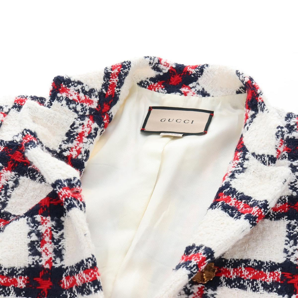 GUCCI Jacket Tweed 38 White Auth 208052M