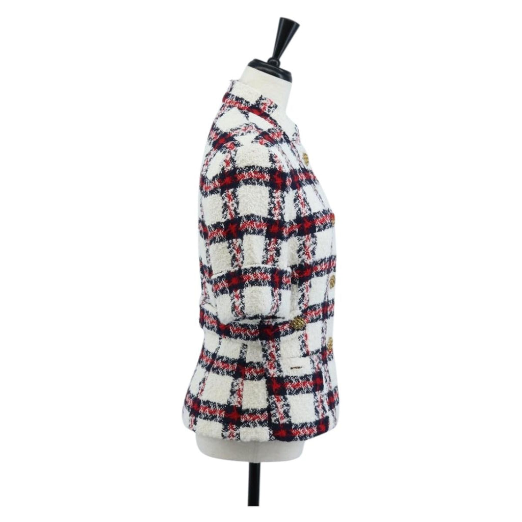 GUCCI Jacket Tweed 38 White Auth 208052M