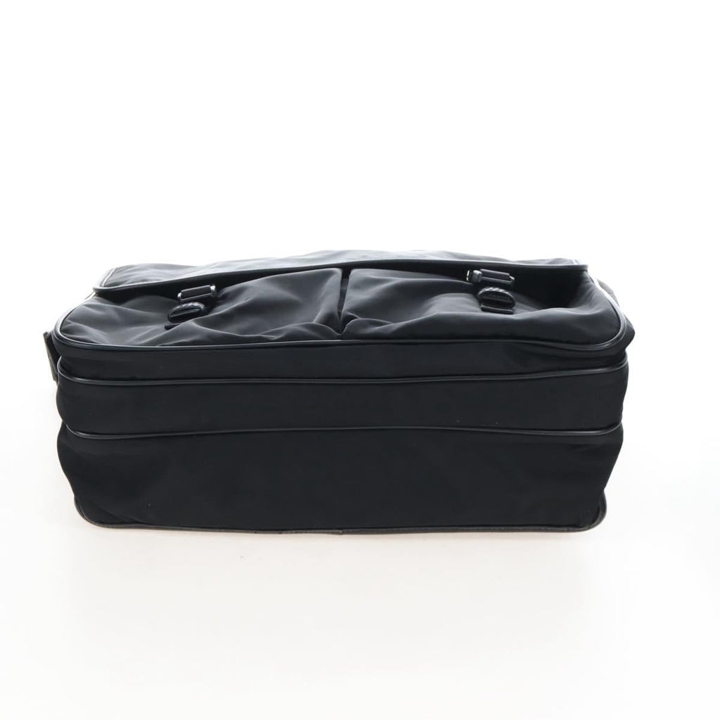PRADA Shoulder Bag Nylon Black Silver Auth 208092V