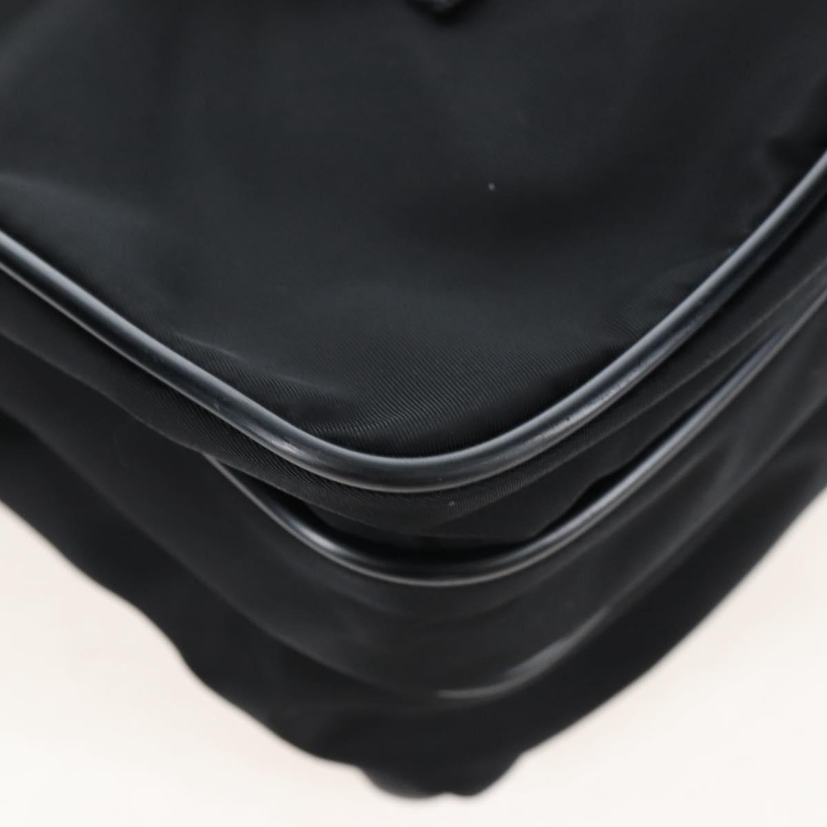 PRADA Shoulder Bag Nylon Black Silver Auth 208092V