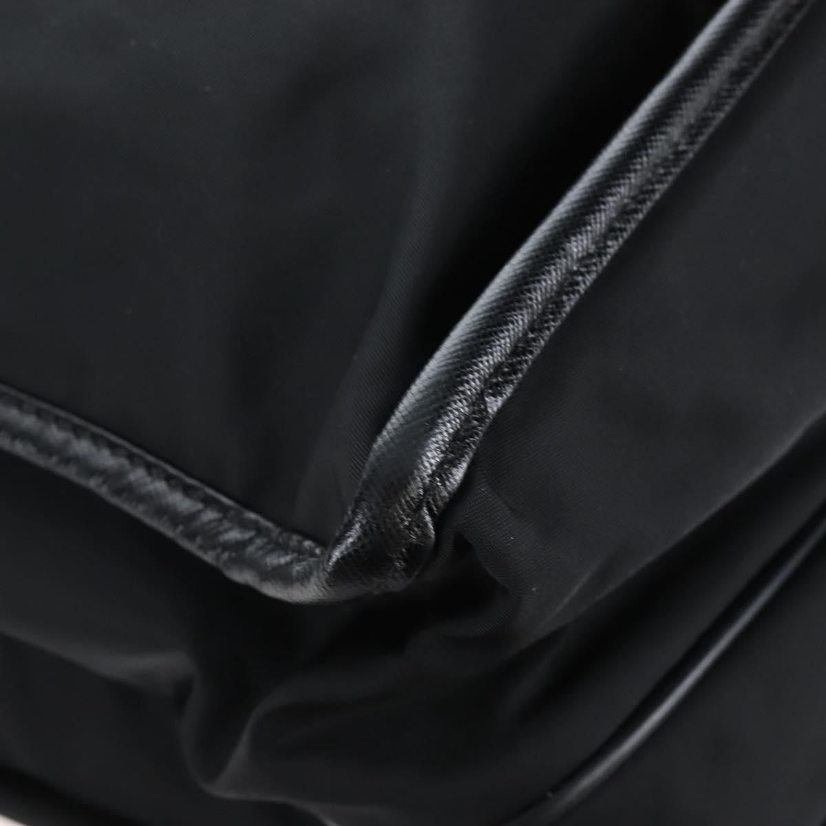 PRADA Shoulder Bag Nylon Black Silver Auth 208092V