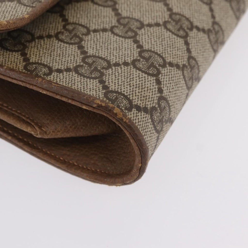 GUCCI GG Supreme Shoulder Bag PVC Beige Gold Tone 94 02 050 Auth 208106