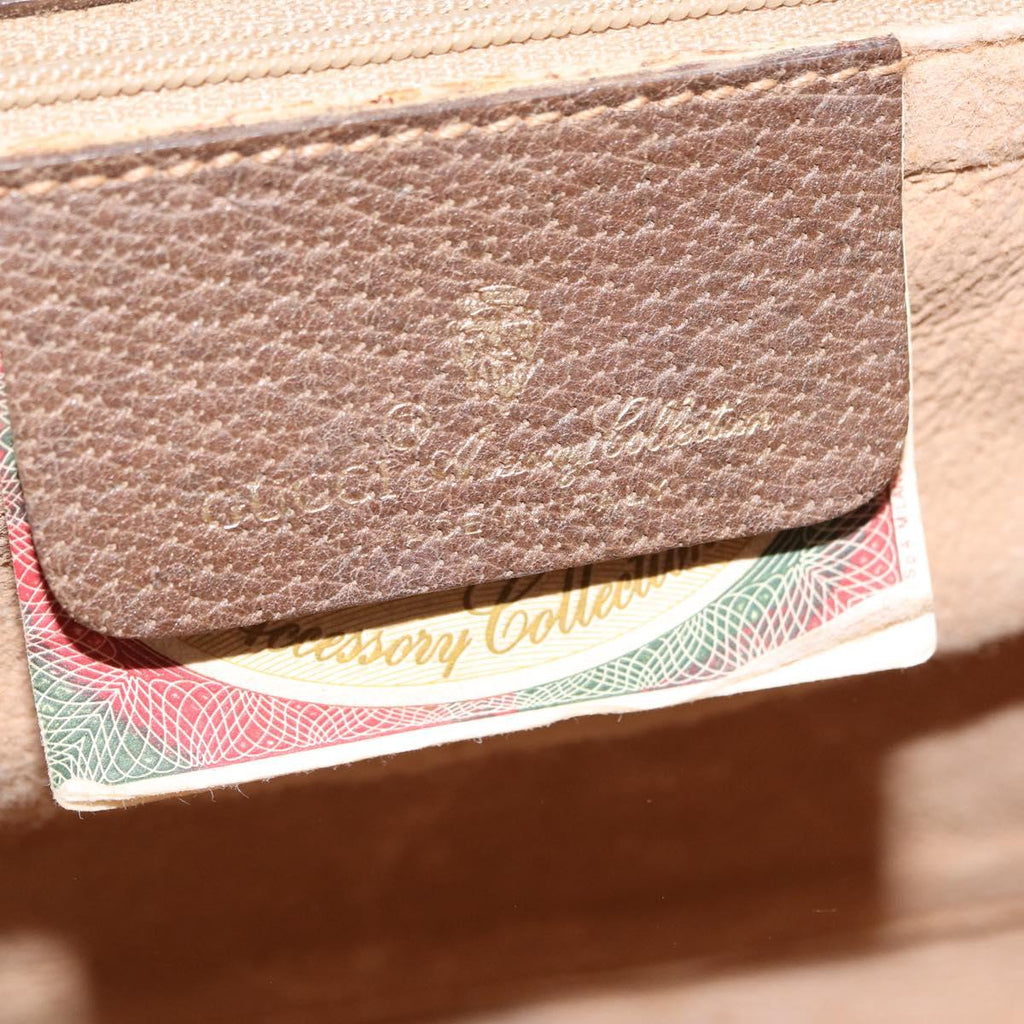 GUCCI GG Supreme Shoulder Bag PVC Beige Gold Tone 94 02 050 Auth 208106
