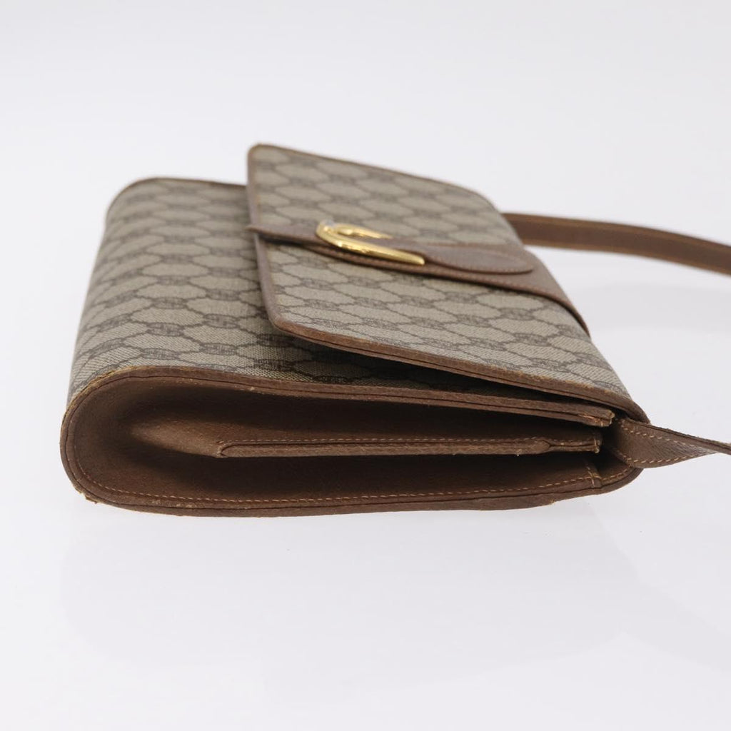 GUCCI GG Supreme Shoulder Bag PVC Beige Gold Tone 94 02 050 Auth 208106