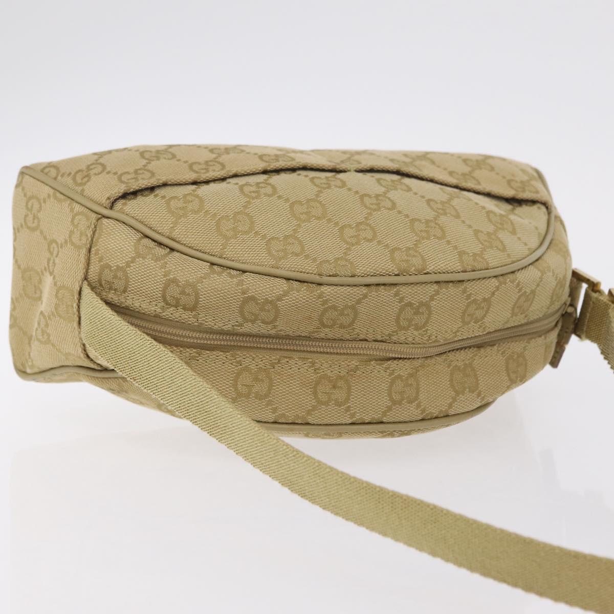 GUCCI GG Canvas Shoulder Bag Beige Gold 90781 Auth 208203
