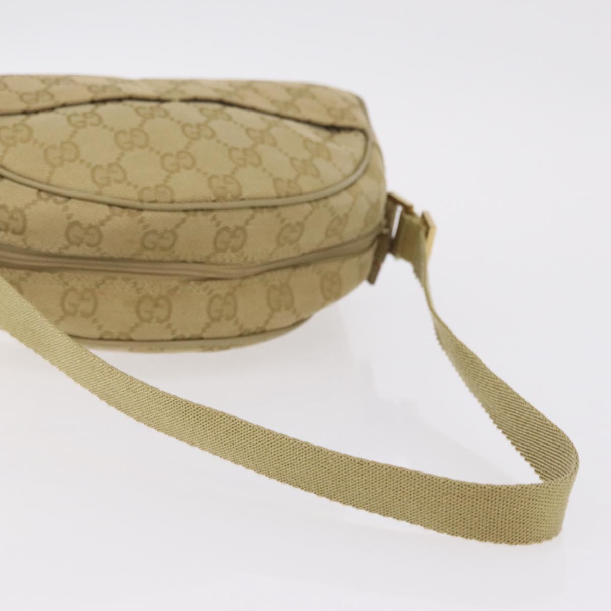 GUCCI GG Canvas Shoulder Bag Beige Gold 90781 Auth 208203