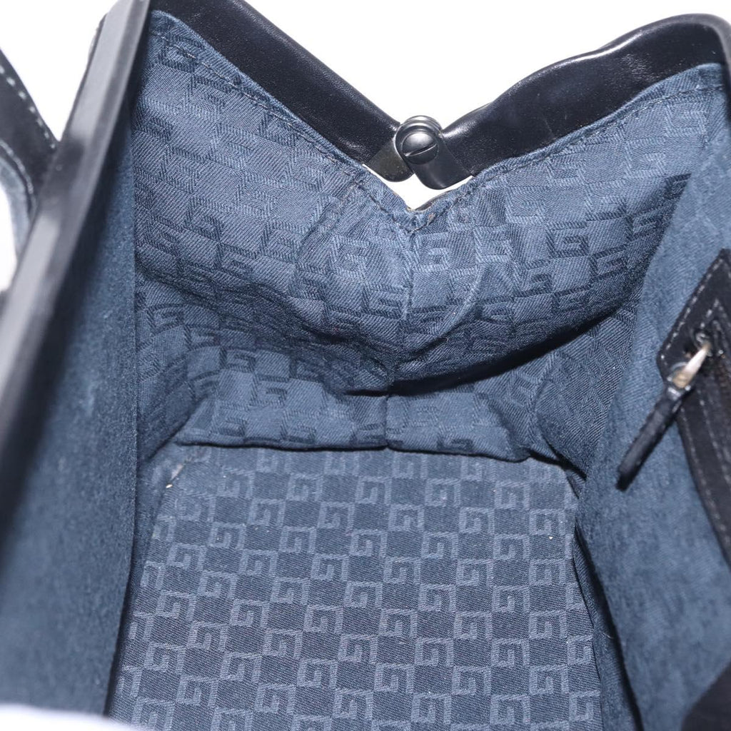 GUCCI Hand Bag Leather Black 105378 Auth 208277A