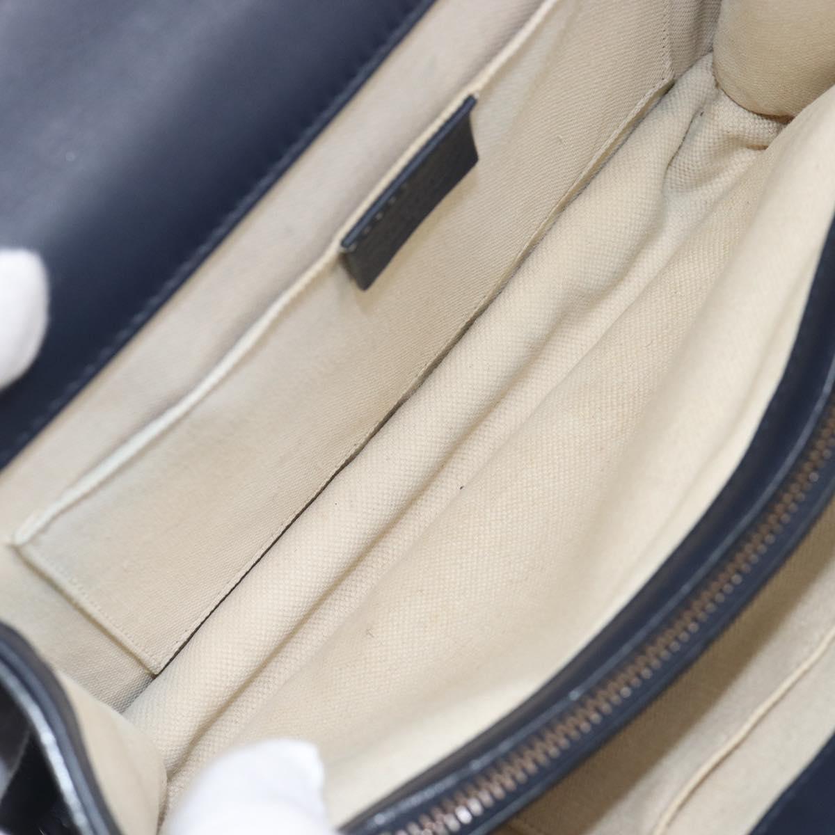 GUCCI Dionysos Bamboo Sherry Line Bag Leather 2way Navy 448075 Auth 208278M