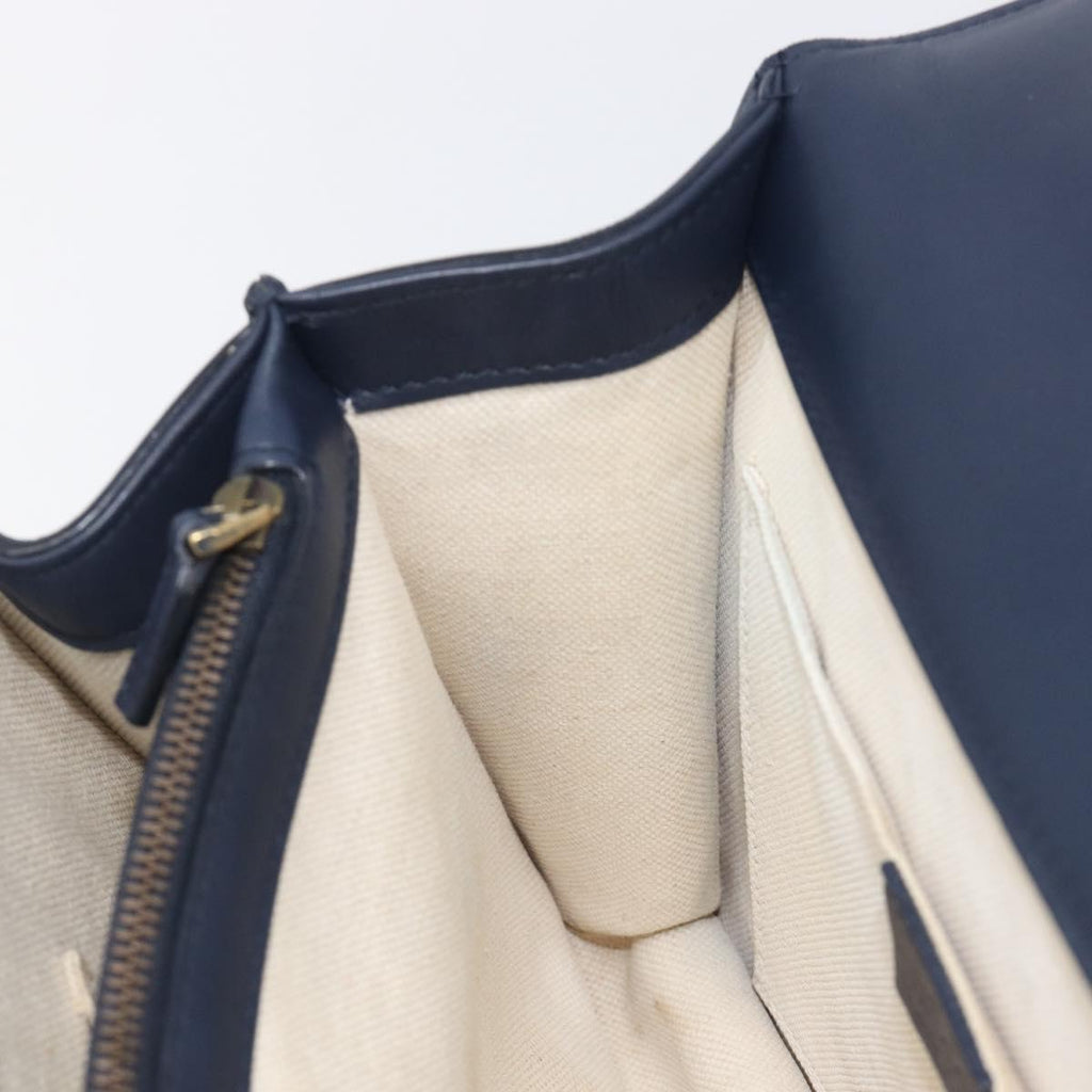 GUCCI Dionysos Bamboo Sherry Line Bag Leather 2way Navy 448075 Auth 208278M