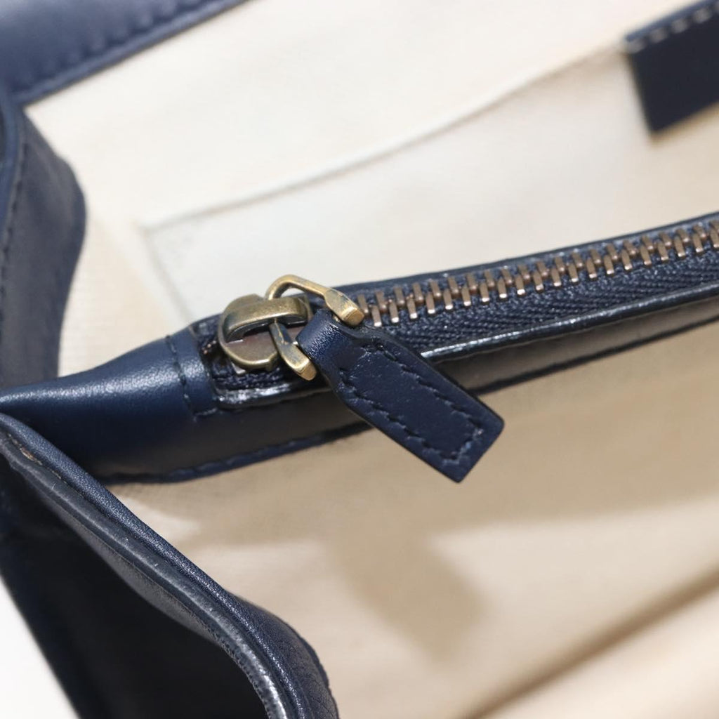 GUCCI Dionysos Bamboo Sherry Line Bag Leather 2way Navy 448075 Auth 208278M