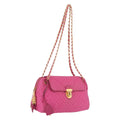 PRADA Chain Shoulder Bag Nylon Pink Gold Auth 208300A