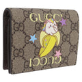 GUCCI GG Supreme Compact Bifold Wallet PVC BNF Beige Yellow 701009 Auth 208338M
