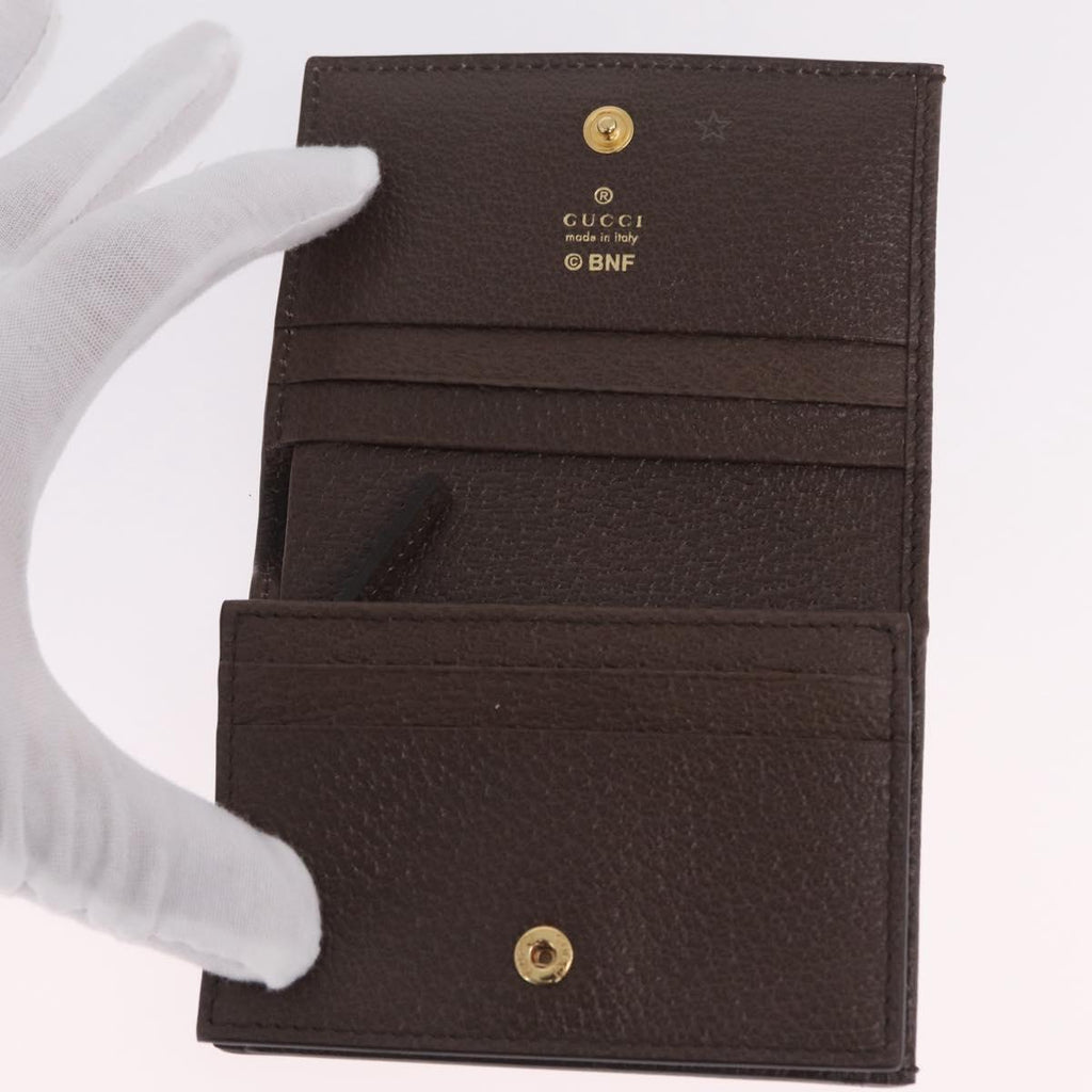 GUCCI GG Supreme Compact Bifold Wallet PVC BNF Beige Yellow 701009 Auth 208338M