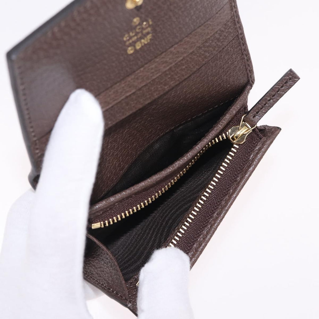 GUCCI GG Supreme Compact Bifold Wallet PVC BNF Beige Yellow 701009 Auth 208338M