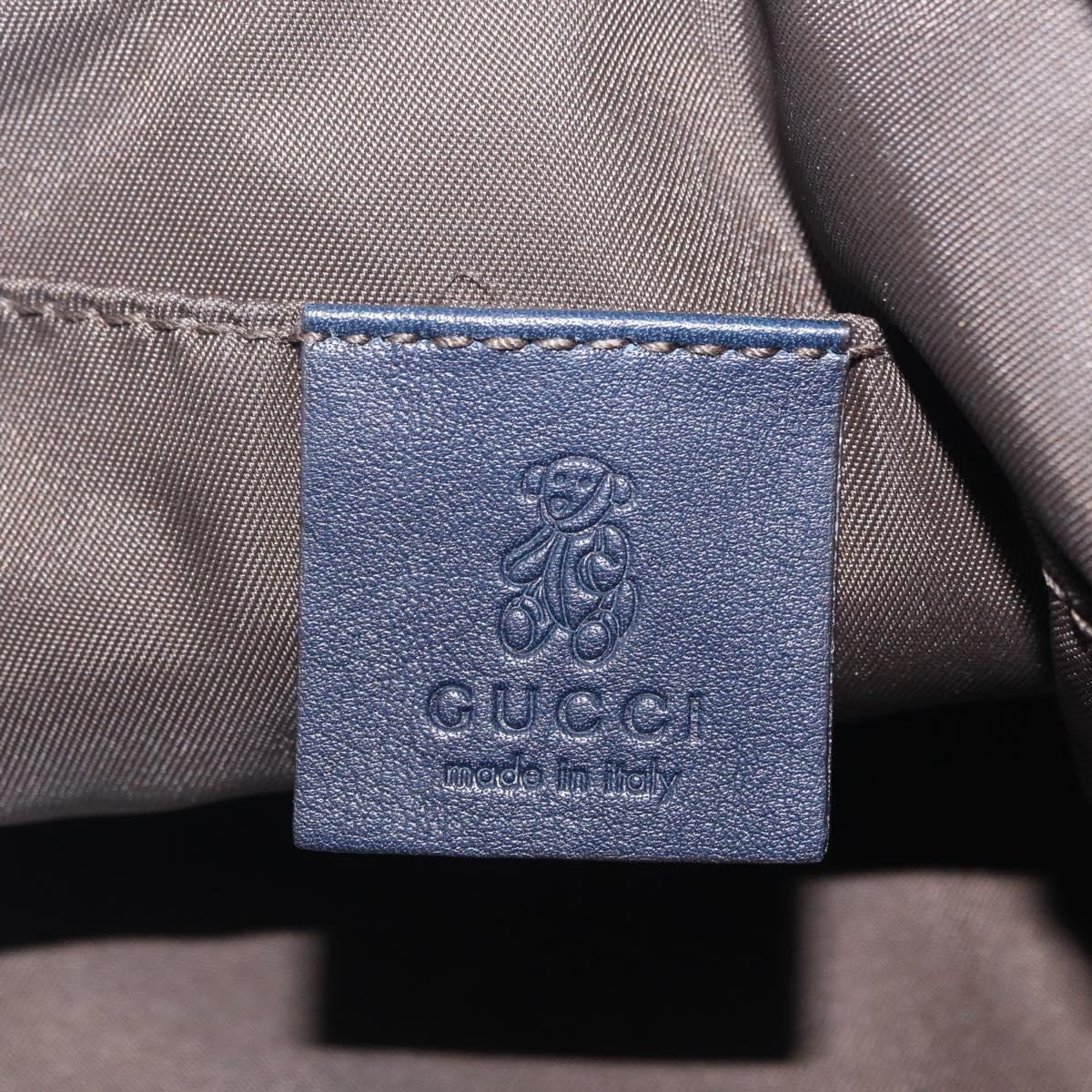 GUCCI Micro Supreme Mini Hand Bag PVC Navy Gold 284720 Auth 208379