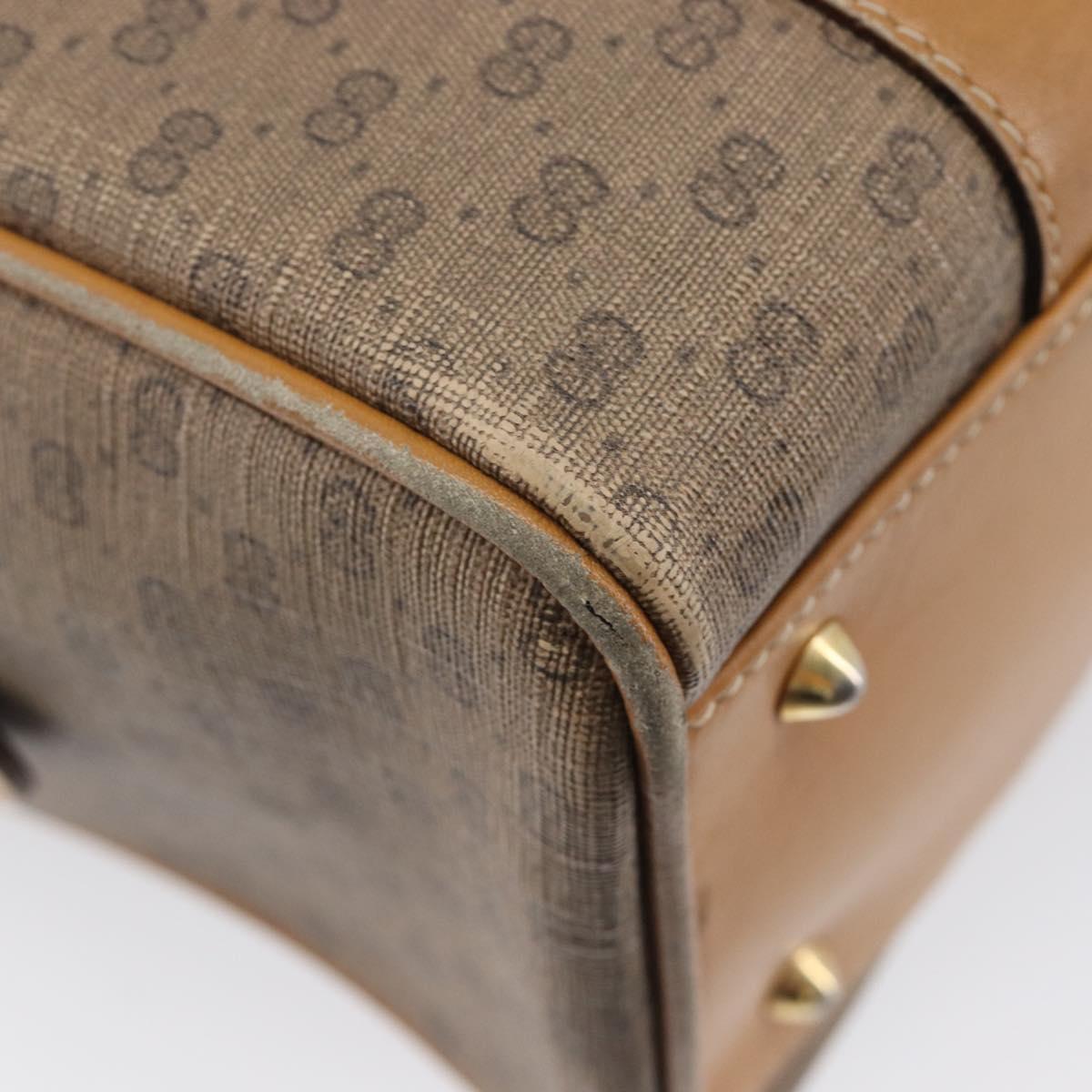 GUCCI Micro GG Supreme Boston Bag PVC Beige Gold 000 39 0158 Auth 208432
