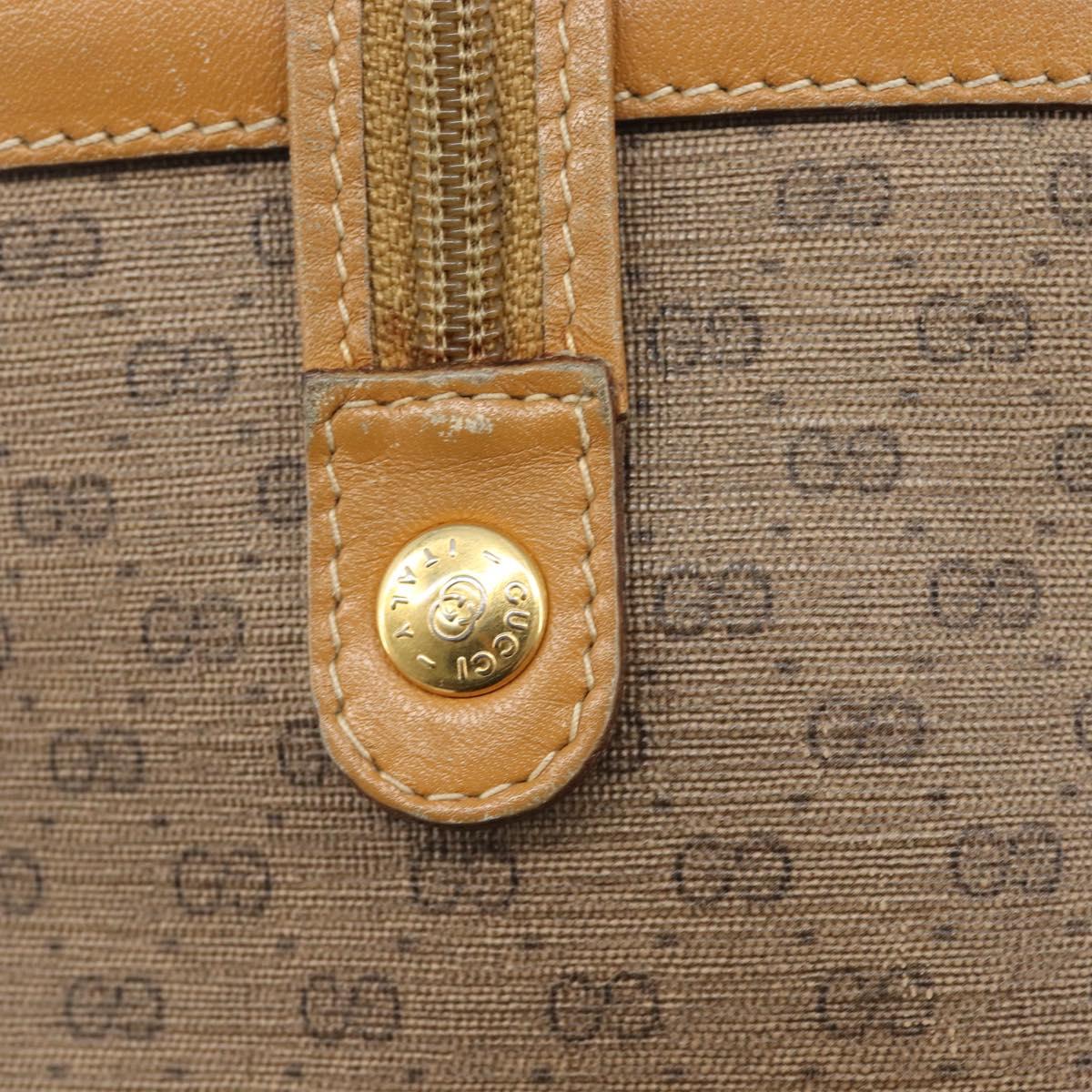 GUCCI Micro GG Supreme Boston Bag PVC Beige Gold 000 39 0158 Auth 208432