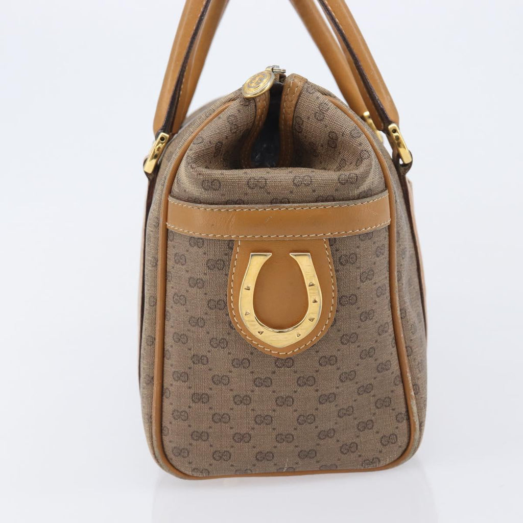 GUCCI Micro GG Supreme Boston Bag PVC Beige Gold 000 39 0158 Auth 208432
