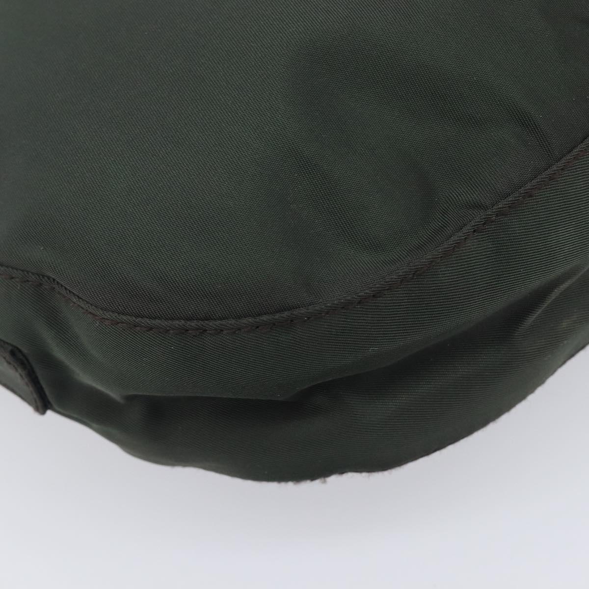 PRADA Chain Shoulder Bag Nylon Green Auth 208438A