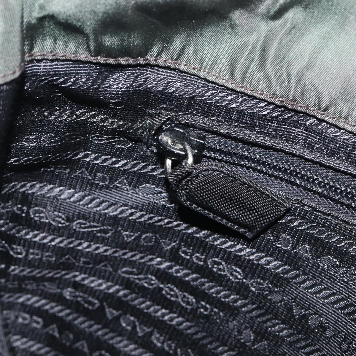 PRADA Chain Shoulder Bag Nylon Green Auth 208438A