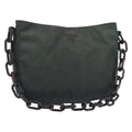 PRADA Chain Shoulder Bag Nylon Green Auth 208438A