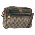 GUCCI GG Supreme Web Sherry Line Shoulder Bag PVC 001 115 6655 Auth 208543A