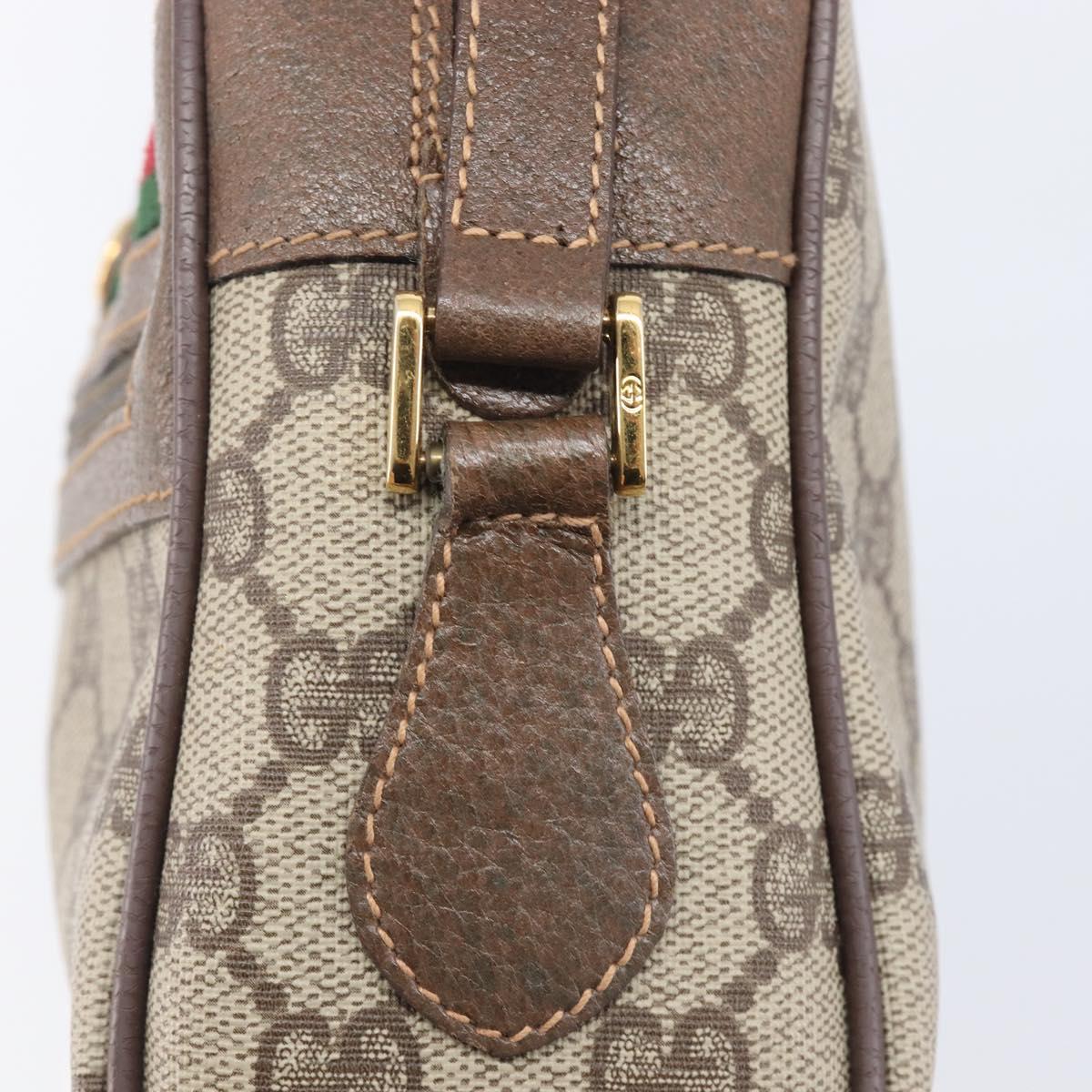 GUCCI GG Supreme Web Sherry Line Shoulder Bag PVC 001 115 6655 Auth 208543A