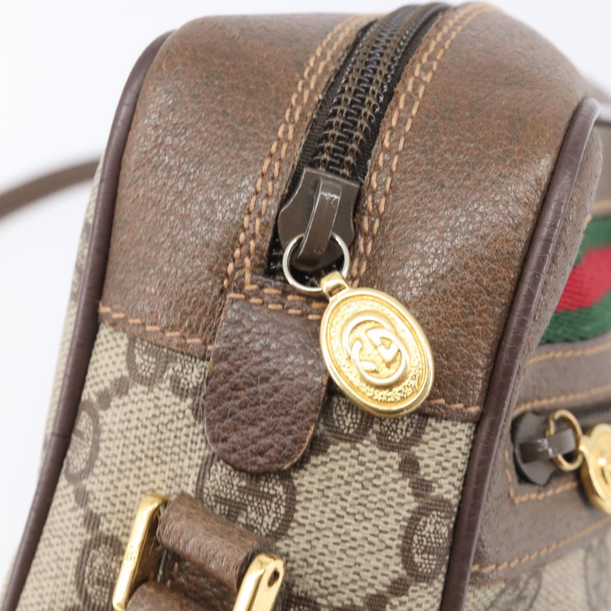 GUCCI GG Supreme Web Sherry Line Shoulder Bag PVC 001 115 6655 Auth 208543A