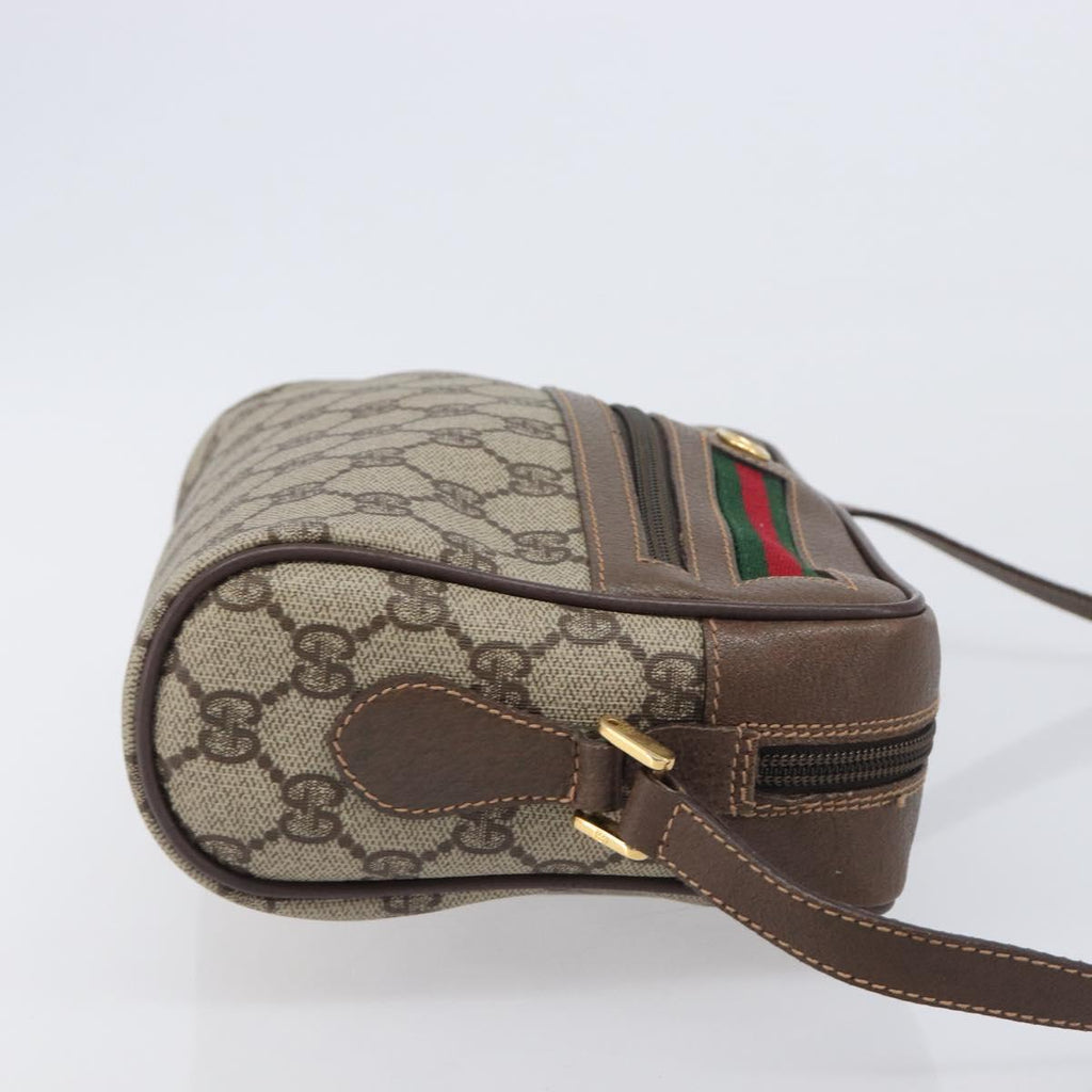 GUCCI GG Supreme Web Sherry Line Shoulder Bag PVC 001 115 6655 Auth 208543A