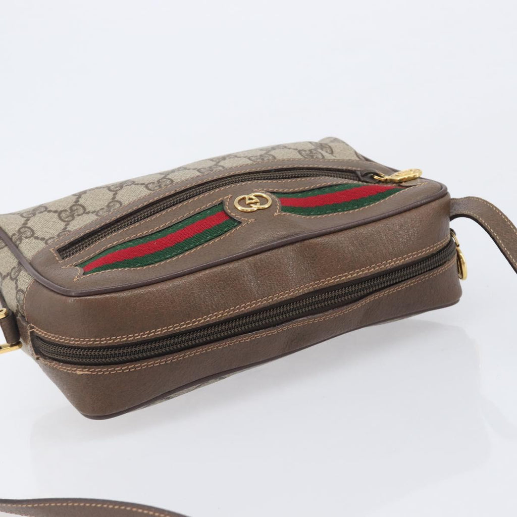 GUCCI GG Supreme Web Sherry Line Shoulder Bag PVC 001 115 6655 Auth 208543A