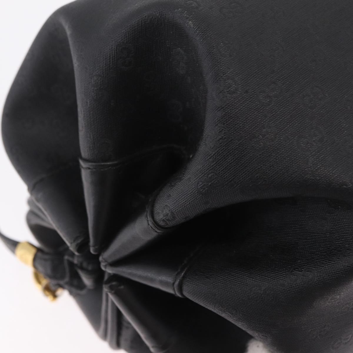 GUCCI Micro GG Shoulder Bag PVC Black Gold Tone 007 115 0086 Auth 208622