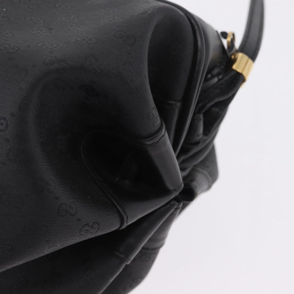 GUCCI Micro GG Shoulder Bag PVC Black Gold Tone 007 115 0086 Auth 208622
