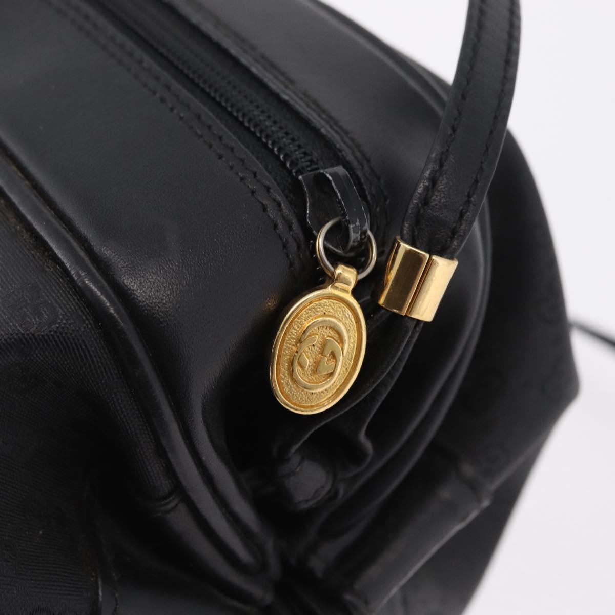 GUCCI Micro GG Shoulder Bag PVC Black Gold Tone 007 115 0086 Auth 208622