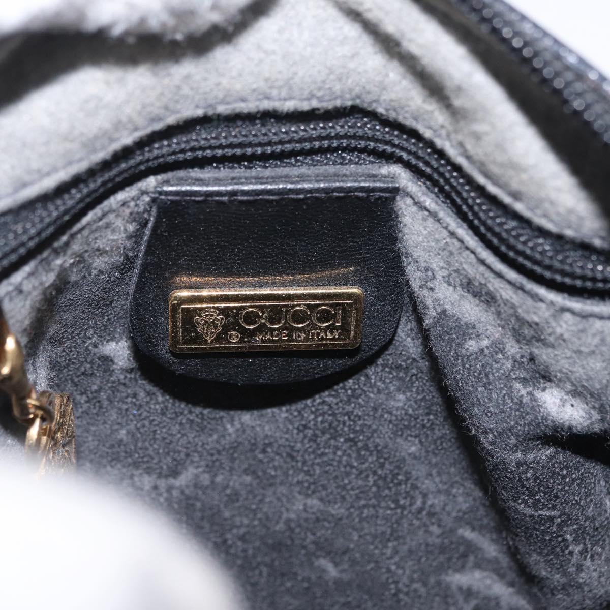 GUCCI Micro GG Shoulder Bag PVC Black Gold Tone 007 115 0086 Auth 208622
