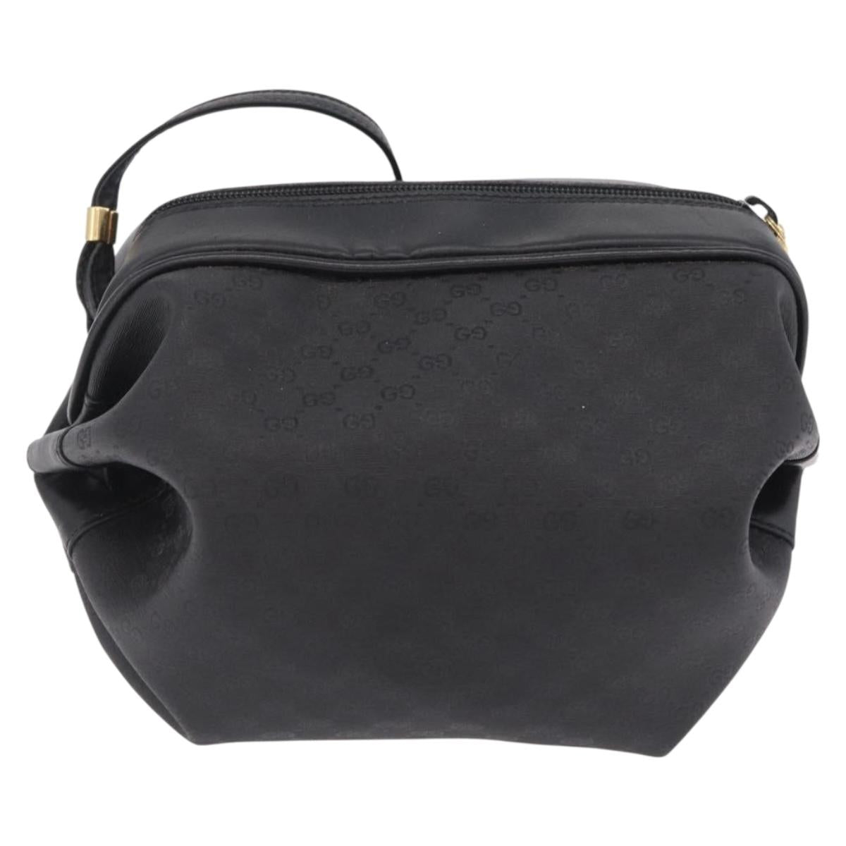 GUCCI Micro GG Shoulder Bag PVC Black Gold Tone 007 115 0086 Auth 208622