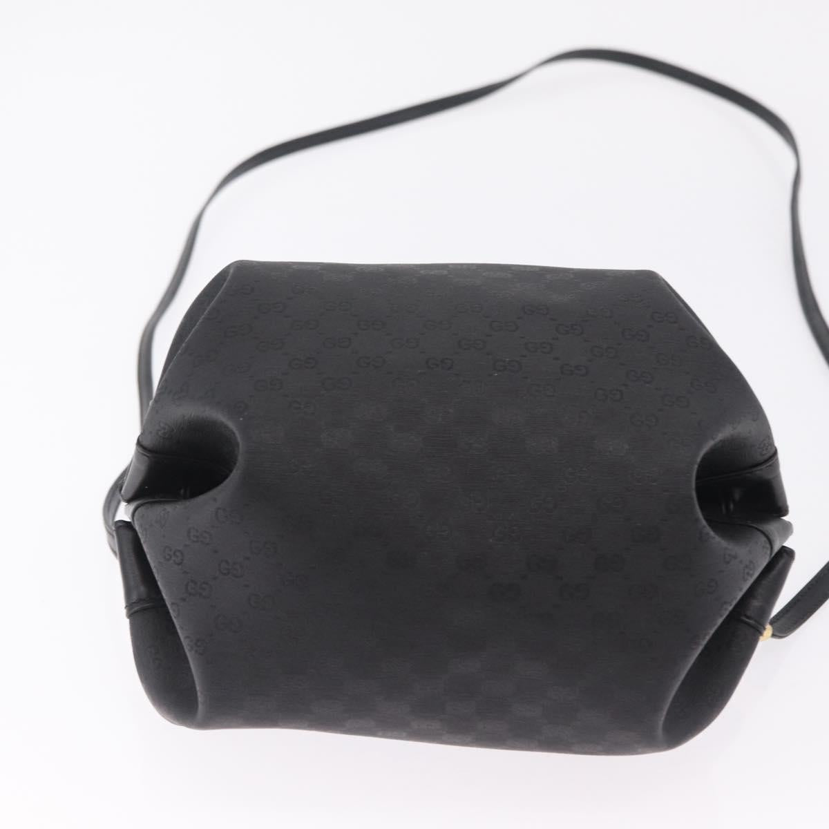 GUCCI Micro GG Shoulder Bag PVC Black Gold Tone 007 115 0086 Auth 208622