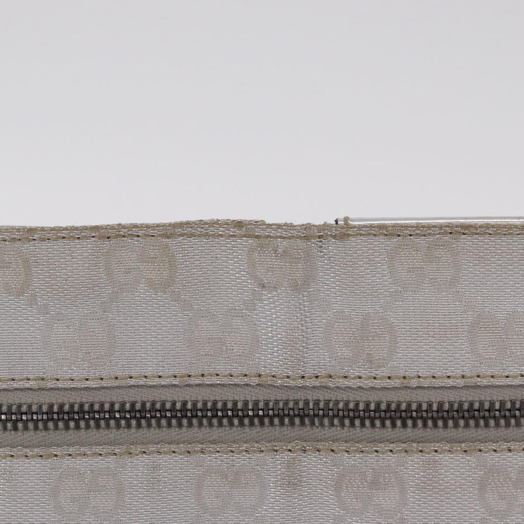 GUCCI GG Canvas Waist Bag Silver 28566 Auth 208662