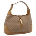 GUCCI Micro GG Supreme Jackie Hand Bag PVC Beige Gold Auth 208663