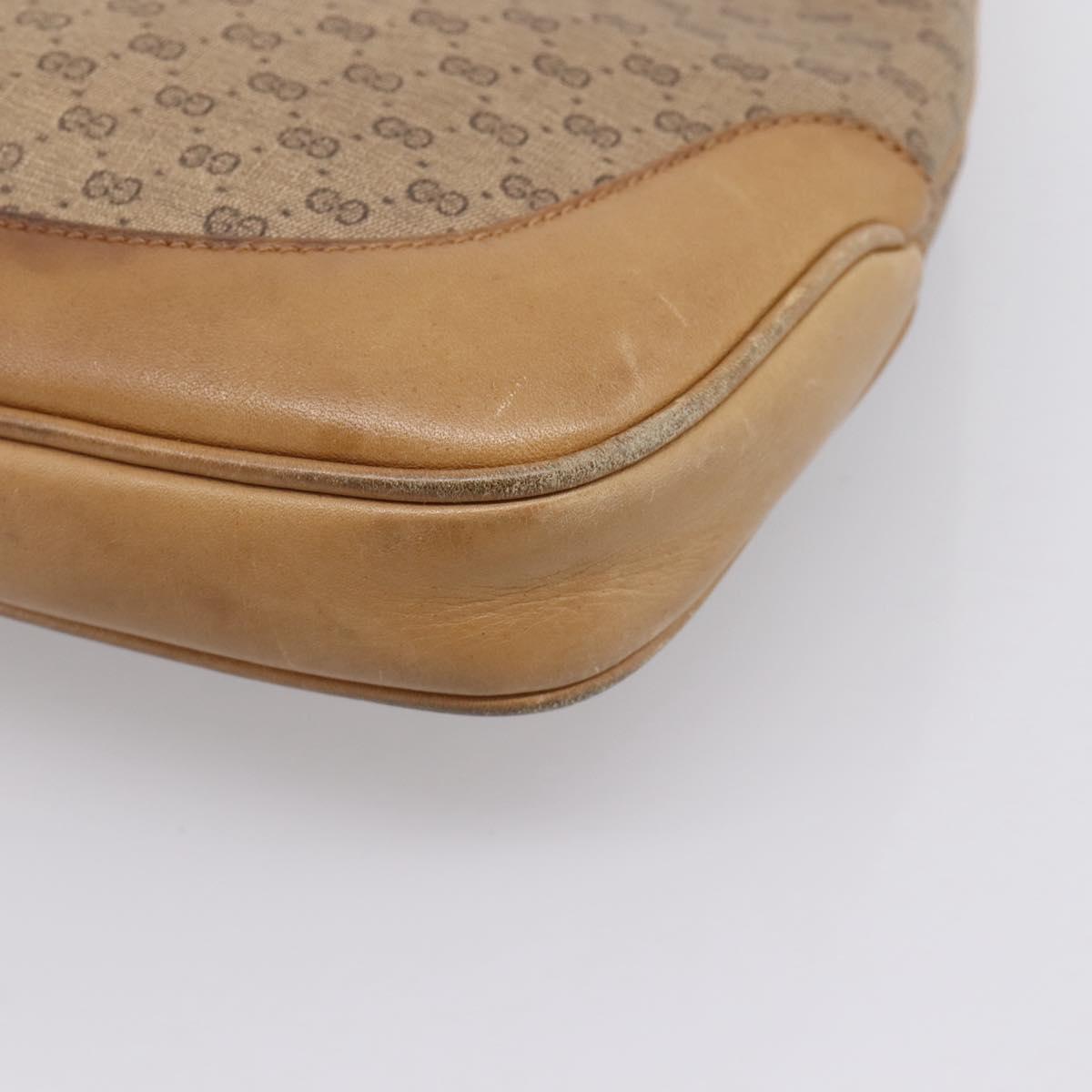 GUCCI Micro GG Supreme Jackie Hand Bag PVC Beige Gold Auth 208663