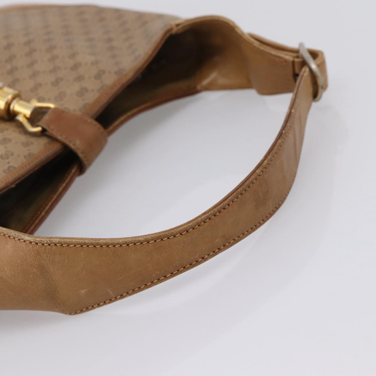 GUCCI Micro GG Supreme Jackie Hand Bag PVC Beige Gold Auth 208663