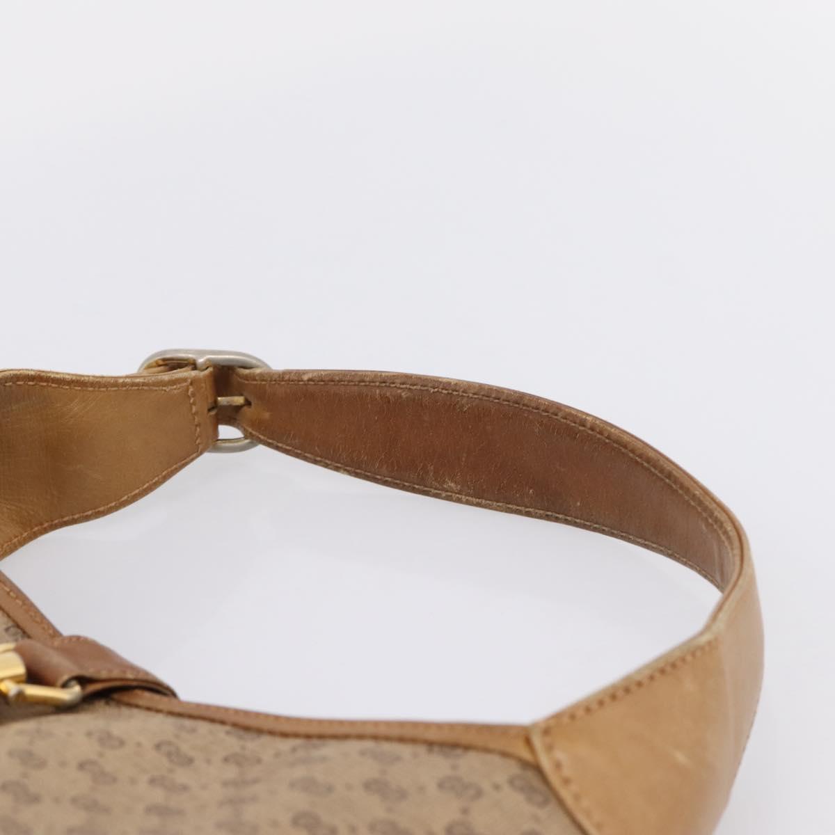 GUCCI Micro GG Supreme Jackie Hand Bag PVC Beige Gold Auth 208663