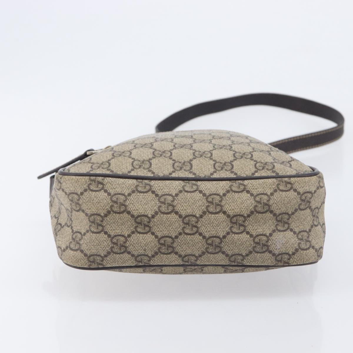 GUCCI GG Supreme Shoulder Bag PVC Beige Gold 233268 Auth 208664