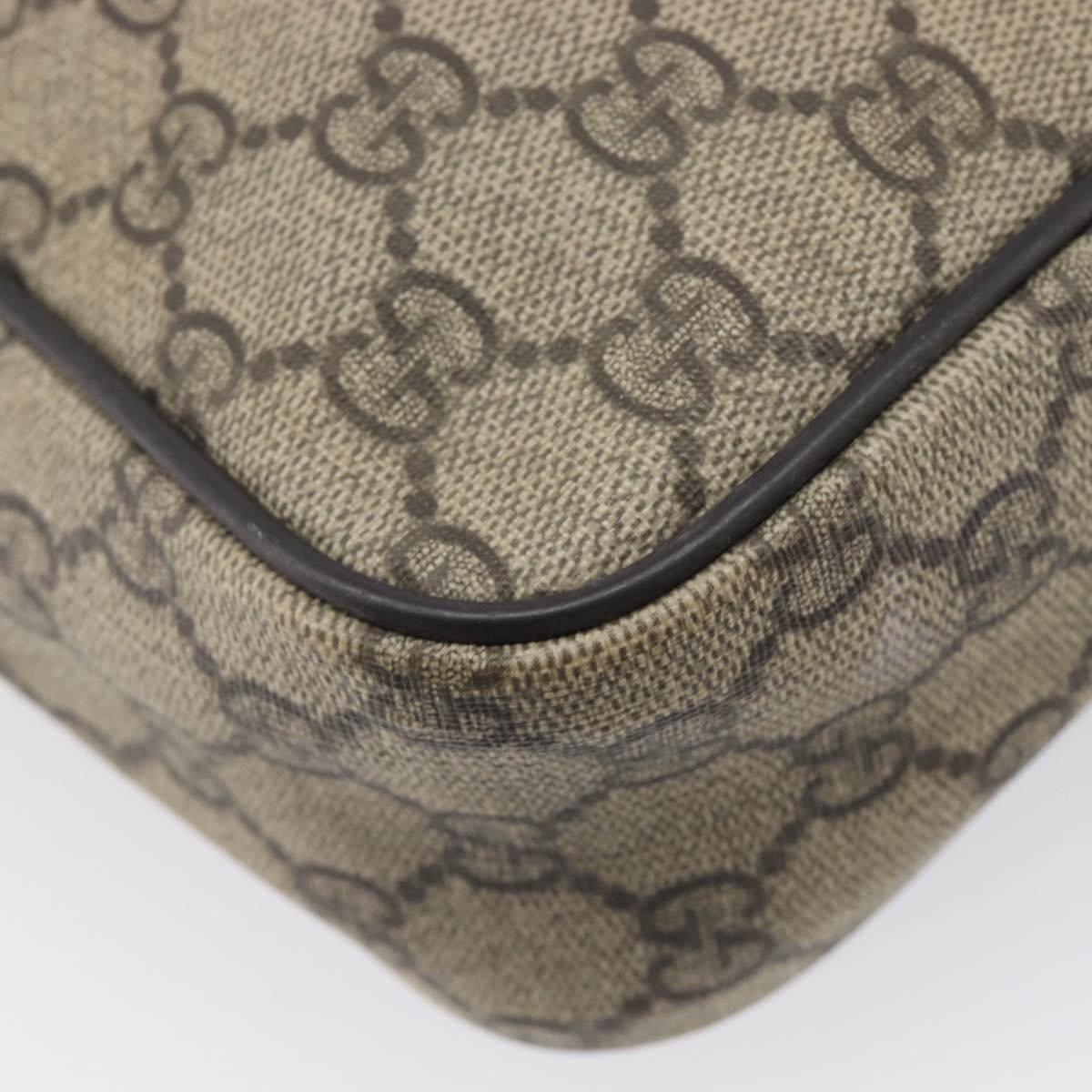GUCCI GG Supreme Shoulder Bag PVC Beige Gold 233268 Auth 208664