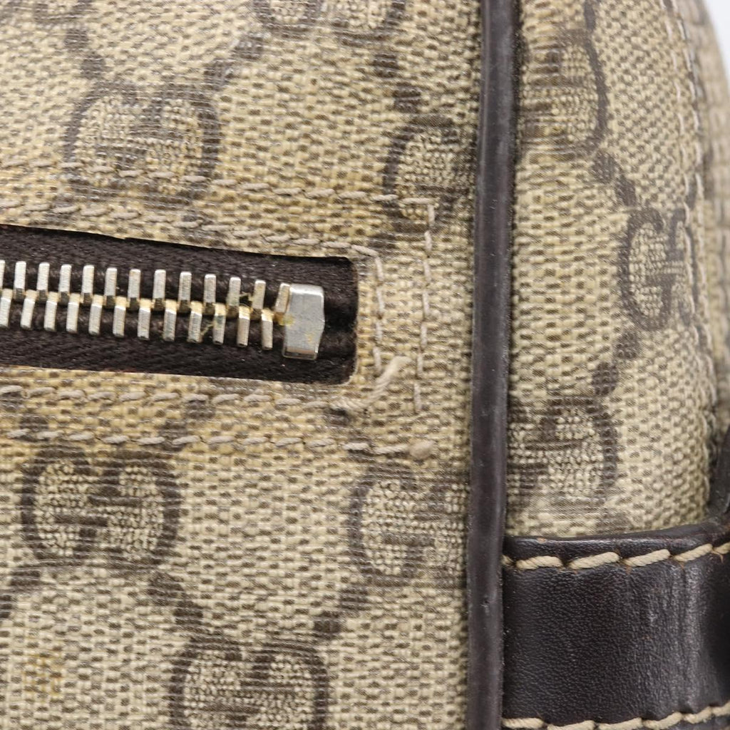 GUCCI GG Supreme Shoulder Bag PVC Beige Gold 233268 Auth 208664