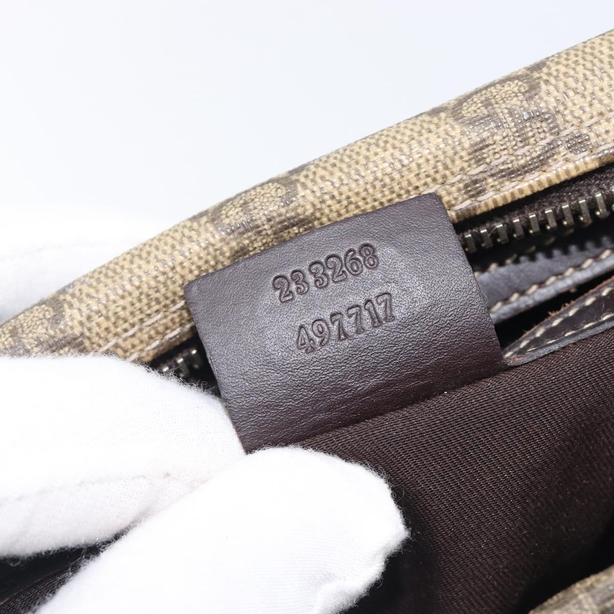 GUCCI GG Supreme Shoulder Bag PVC Beige Gold 233268 Auth 208664
