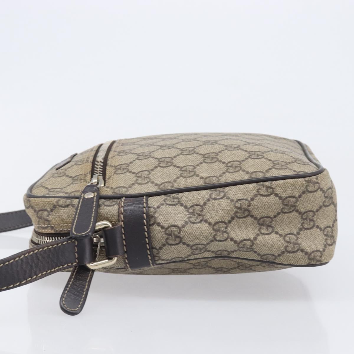 GUCCI GG Supreme Shoulder Bag PVC Beige Gold 233268 Auth 208664