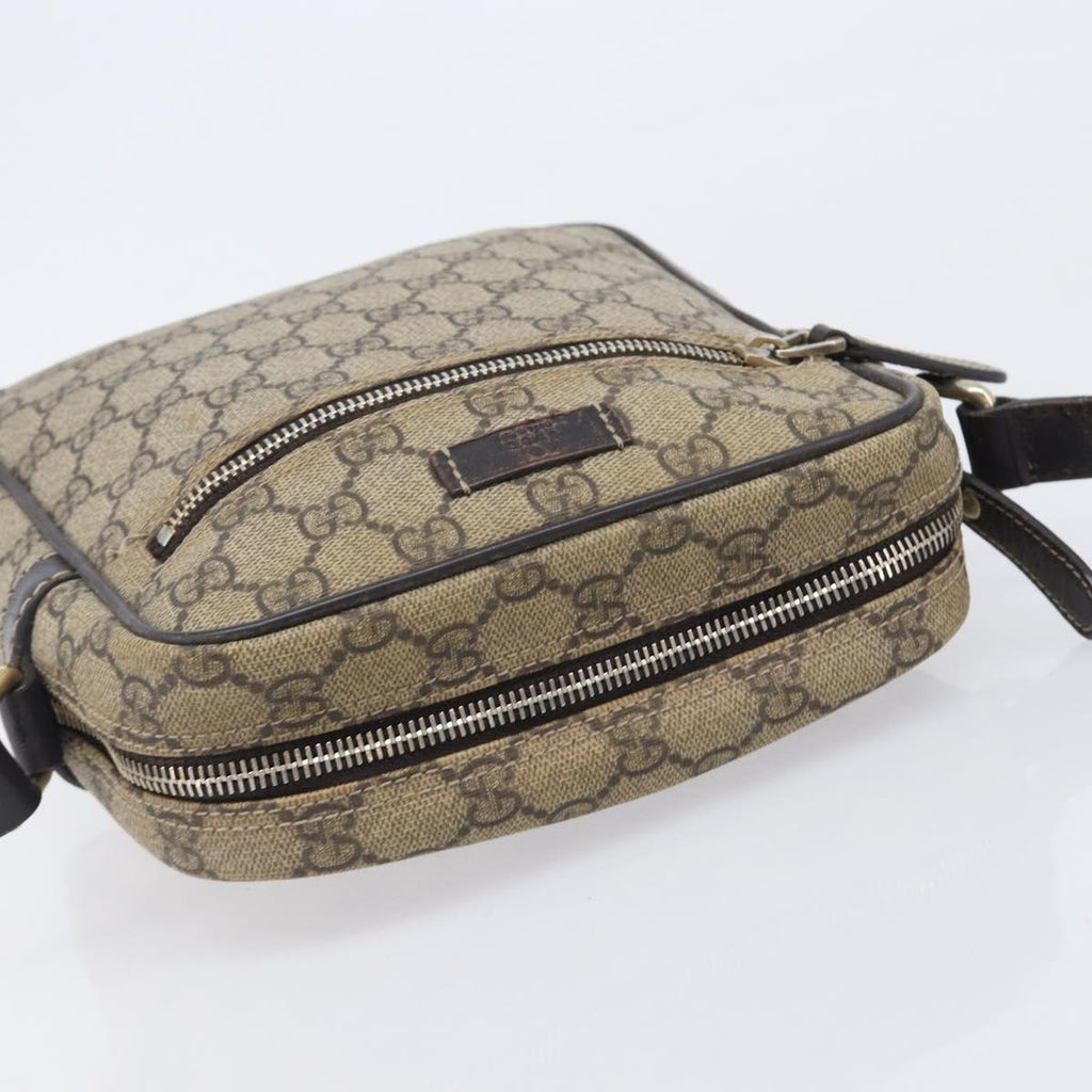 GUCCI GG Supreme Shoulder Bag PVC Beige Gold 233268 Auth 208664