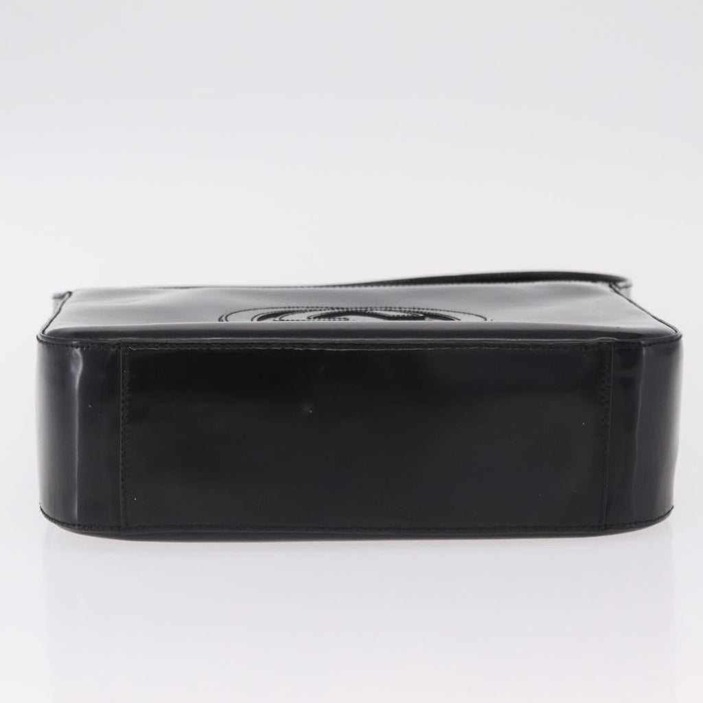 GUCCI Shoulder Bag patent Black 000 1186 0506 Auth 208668