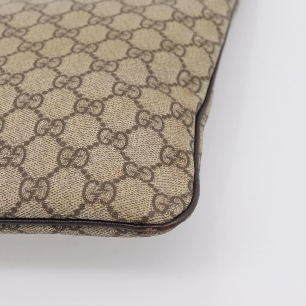 GUCCI GG Supreme Hand Bag PVC Beige Silver 117551 Auth 208679V